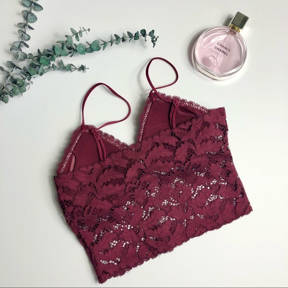 Burgundy Bustier Lace Bra - Picture 4 of 6